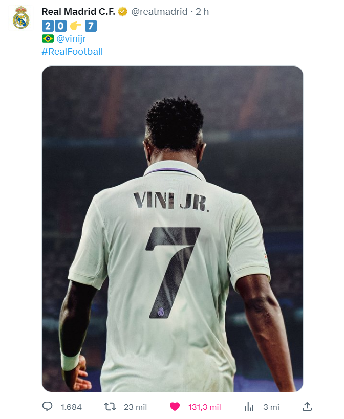 Vinicius Júnior assume camisa histórica do Real Madrid