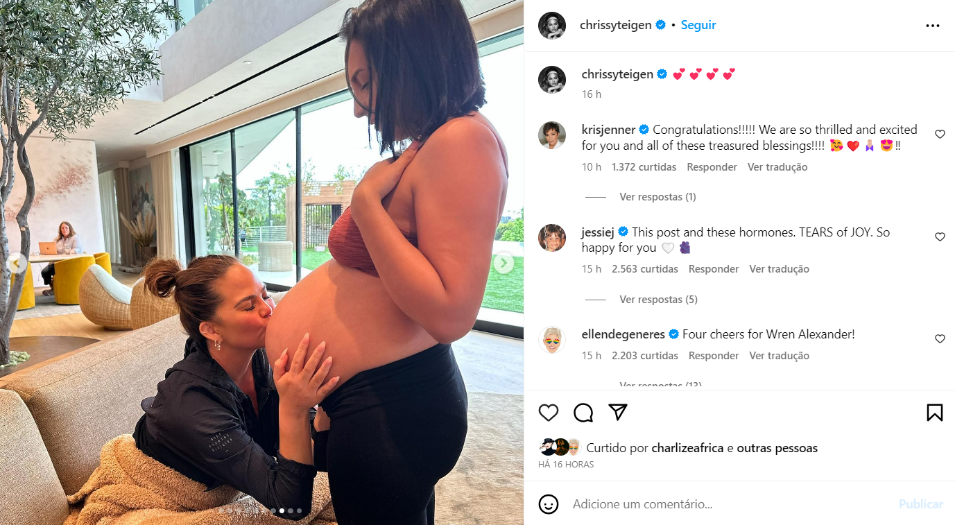 Nasce Wren, 4º filho de Chrissy Teigen e John Legend 10 Nasce Wren, 4º filho de Chrissy Teigen e John Legend