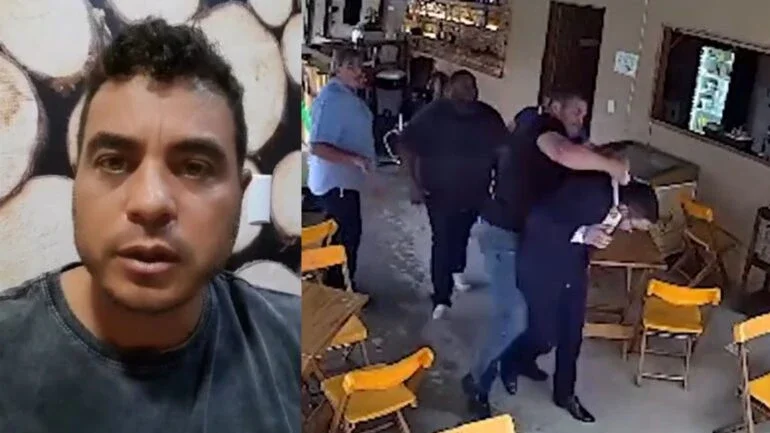 Após ser filmado agredindo dono de bar, ex-BBB Dhomini se pronuncia: 