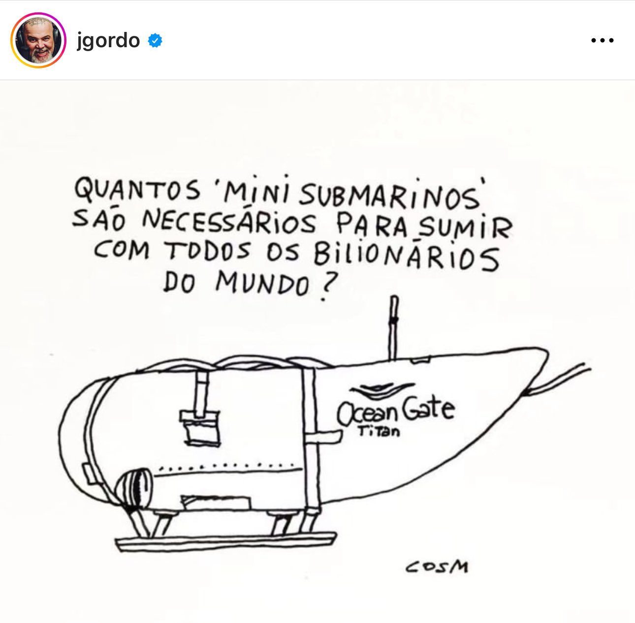 Post de João Gordo nas redes sociais