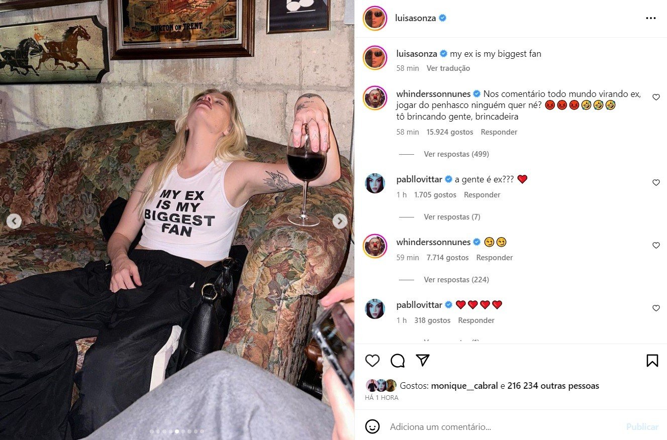 Luísa Sonza dá o recado em camiseta sugestiva e agita web: 'Meu ex é meu maior fã' 4 Luísa Sonza dá o recado em camiseta sugestiva e agita web: 'Meu ex é meu maior fã'