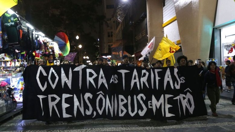 Ato contra tarifa de transporte público lembra atos de 2013