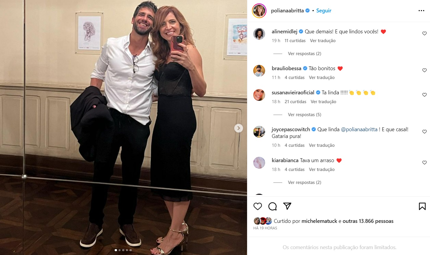 Poliana Abritta registra cliques ao lado do marido e fãs elogiam: 'Que casal!'