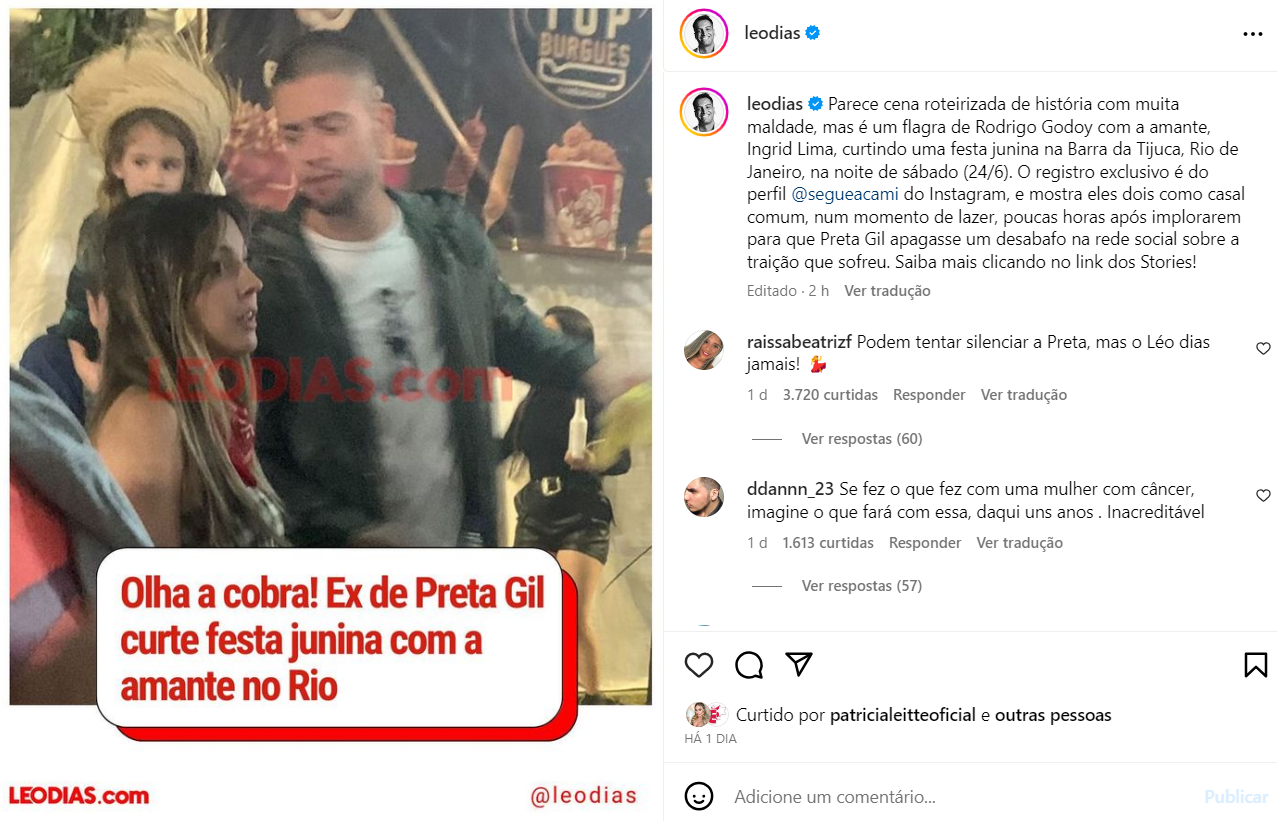 Ex de Preta Gil, Rodrigo Godoy é flagrado com pivô de separação; confira 4 Ex de Preta Gil, Rodrigo Godoy é flagrado com pivô de separação; confira
