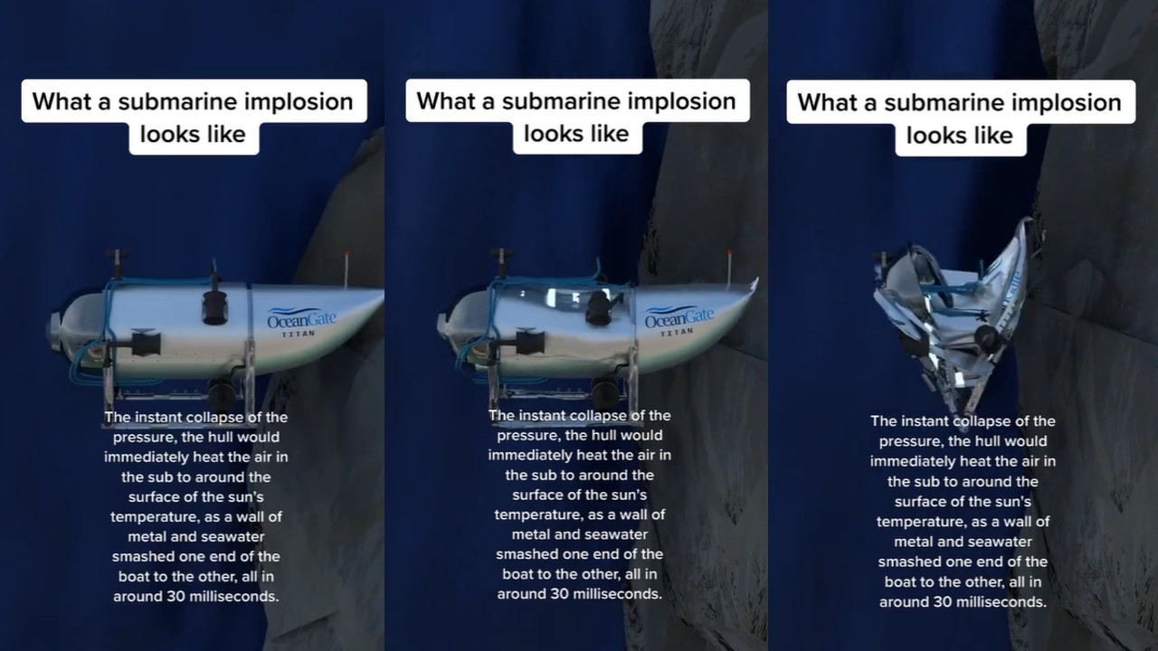 Vídeo simula implosão do submarino Titan e viraliza nas redes sociais