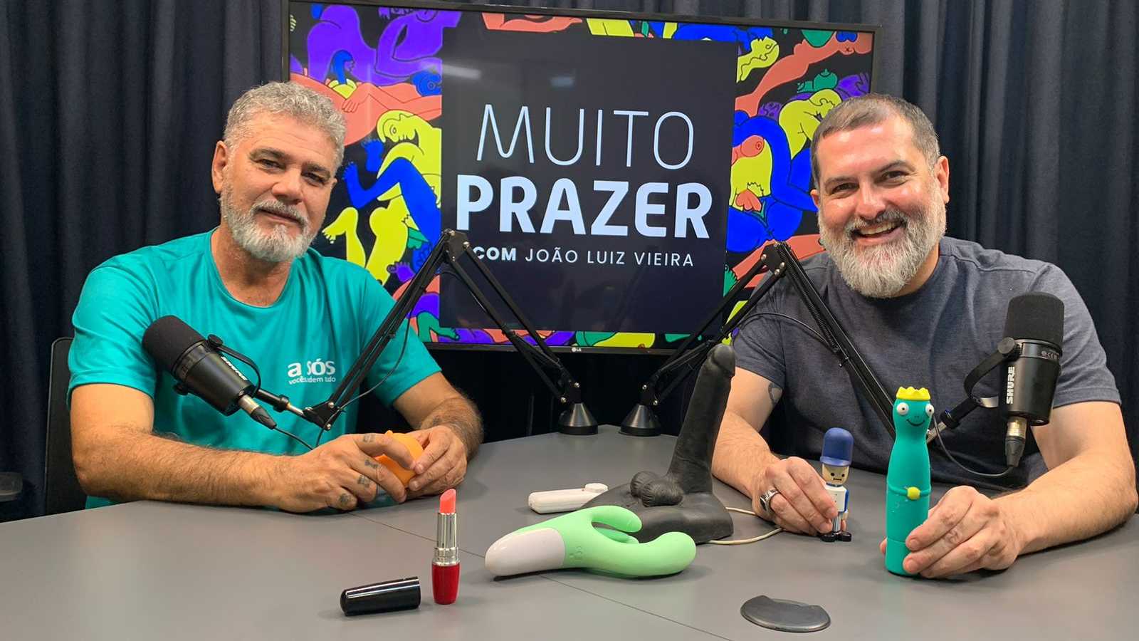 Bartolomeu Alencar e João Luiz Vieira, apresentador do podcast Muito Prazer