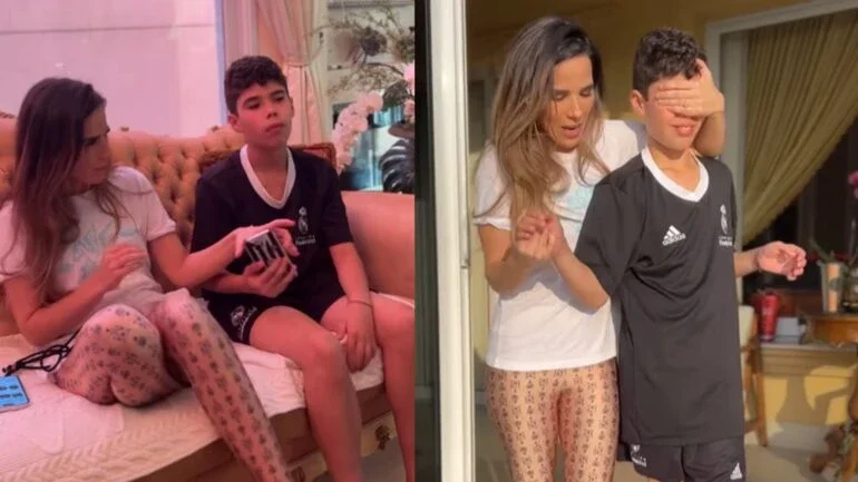 Em momento fofo, Wanessa Camargo surpreende filho com presente inusitado