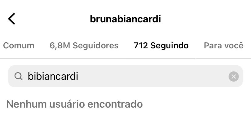 Bruna Biancardi deixa de seguir Bianca Biancardi no Instagram
