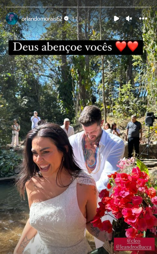 Cleo e Leandro D'Lucca se casam pela terceira vez; confira