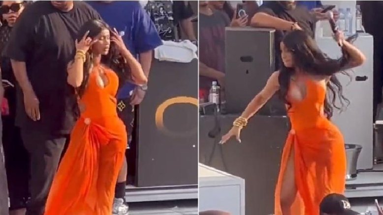 Cardi B joga microfone em fã após levar ‘banho’ de bebida e é defendida por Anitta