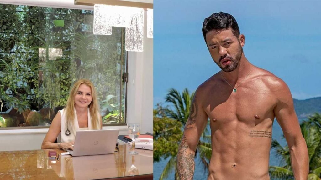 Com a ajuda da tecnologia na medicina esportiva, Rico Melquiades busca transformação física 2 A médica nutróloga Edilene Chaves e Rico Melquiades