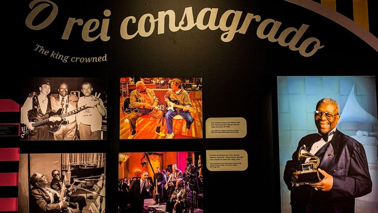 Exposição sobre BB King no MIS em São Paulo