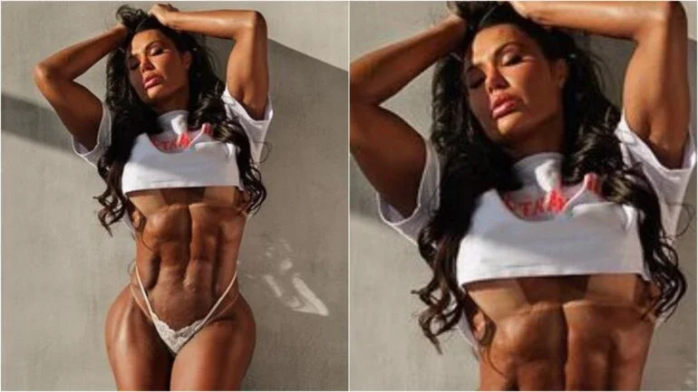 Gracyanne Barbosa exibe ‘tanquinho’ ao compartilhar mensagem de autoestima: 