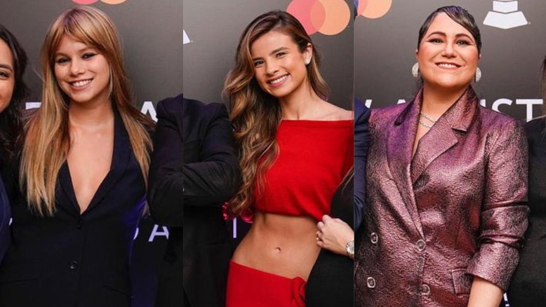 Da esquerda para a direita: Clarissa, Giulia Be e Maria Rita em evento do Grammy Latino