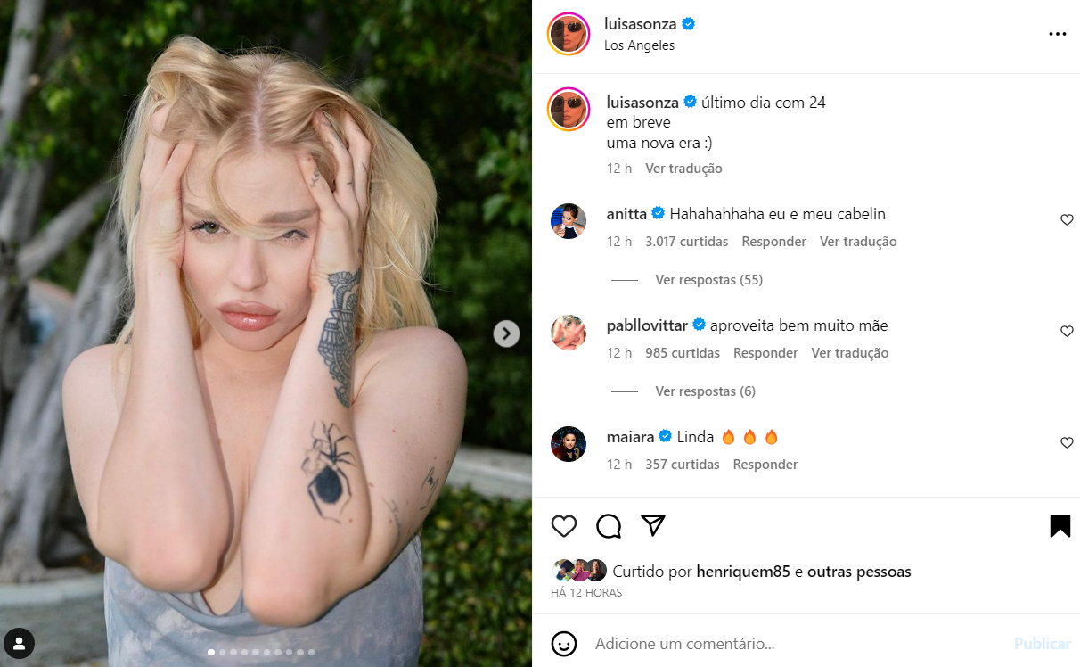 Post de Luísa Sonza