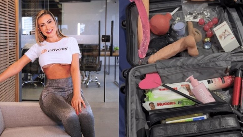 Com itens picantes, Andressa Urach ensina como montar 'mala do sexo'