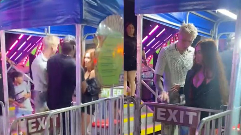 Megan Fox e Machine Gun Kelly em meio à confusão na Califórnia (EUA)