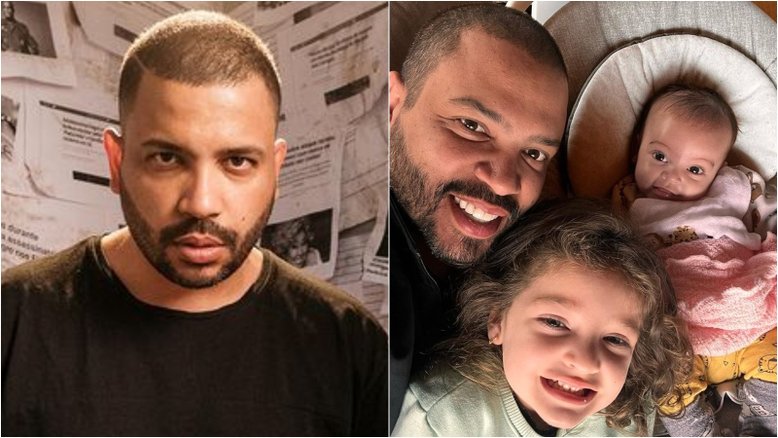 Projota compartilha cliques raros com os filhos e se declara: ‘São tudo pra mim’