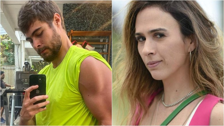 Rafael Vitti exibe músculos na academia e Tata Werneck reage: 'Não aguento o peso'