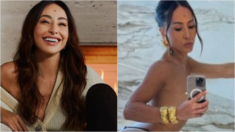 Sabrina Sato eleva a temperatura em clique de topless e fio-dental em temporada na Europa