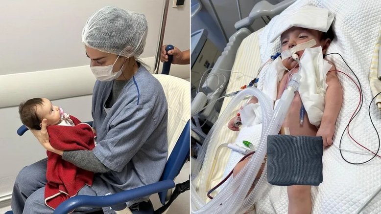Thaila Ayala mostra filha Tereza recém operada do coração