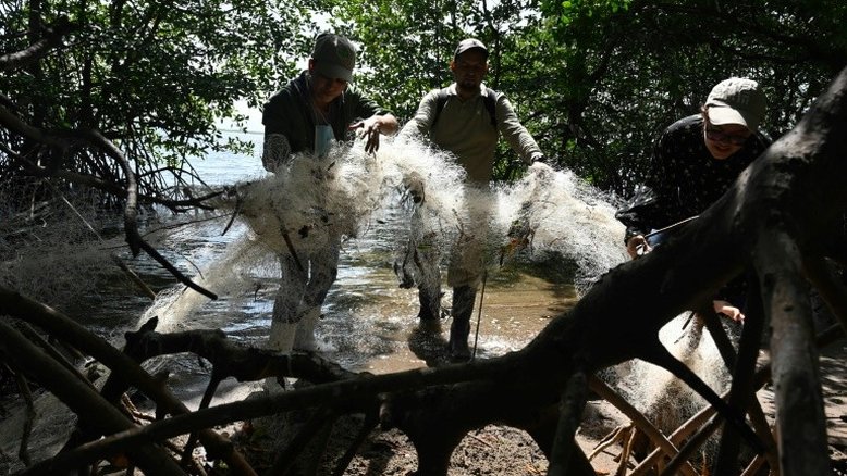 Lixo cobre santuário das aves marítimas nas ilhas do Golfo de Fonseca