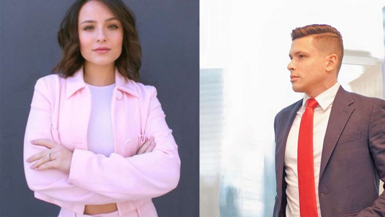 A atriz Larissa Manoela e o advogado Reinalds Klemps