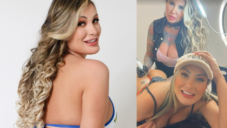Andressa Urach fez tatuagem nova