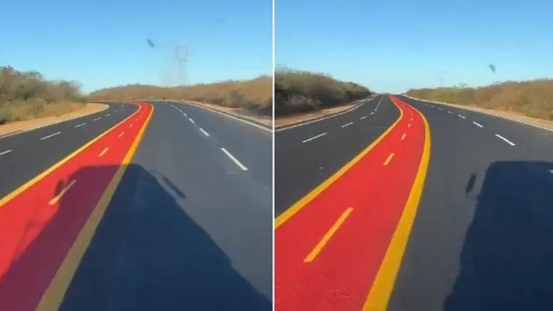 Vídeo que mostra ciclofaixa no meio de estrada no PI viraliza nas redes sociais