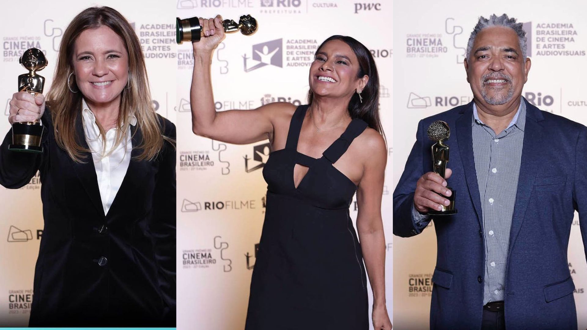 Adriana Esteves, Dira Paes e Carlos Francisco no 22º Grande Prêmio do Cinema Brasileiro