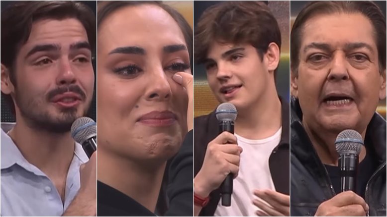Emocionados, Faustão e filhos vão às lágrimas em última edição do programa na Band