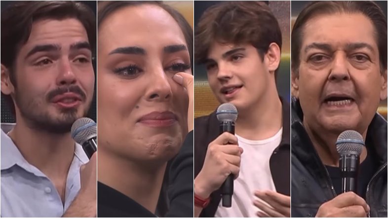 Emocionados, Faustão e filhos vão às lágrimas em última edição do programa na Band