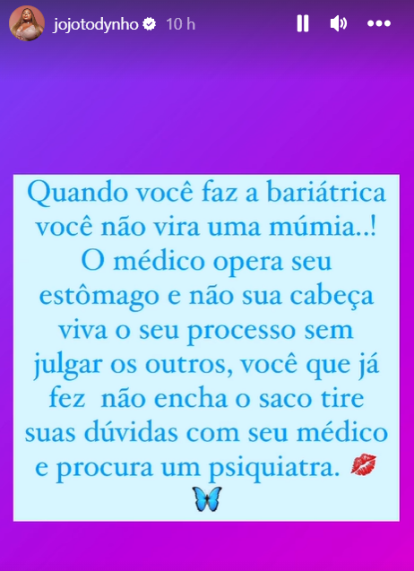 Story de Jojo Todynho