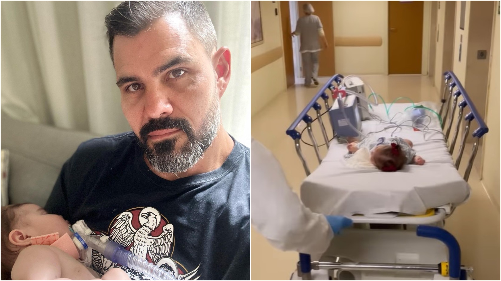 Filha de Juliano Cazarré volta ao hospital para novos procedimentos e exames