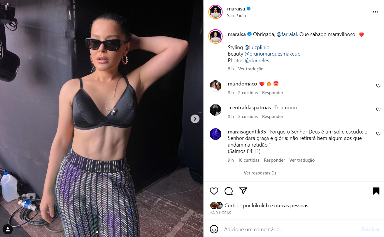 No Instagram, Maraisa ostenta decotão e abdômen sarado 4 Post de Maraisa