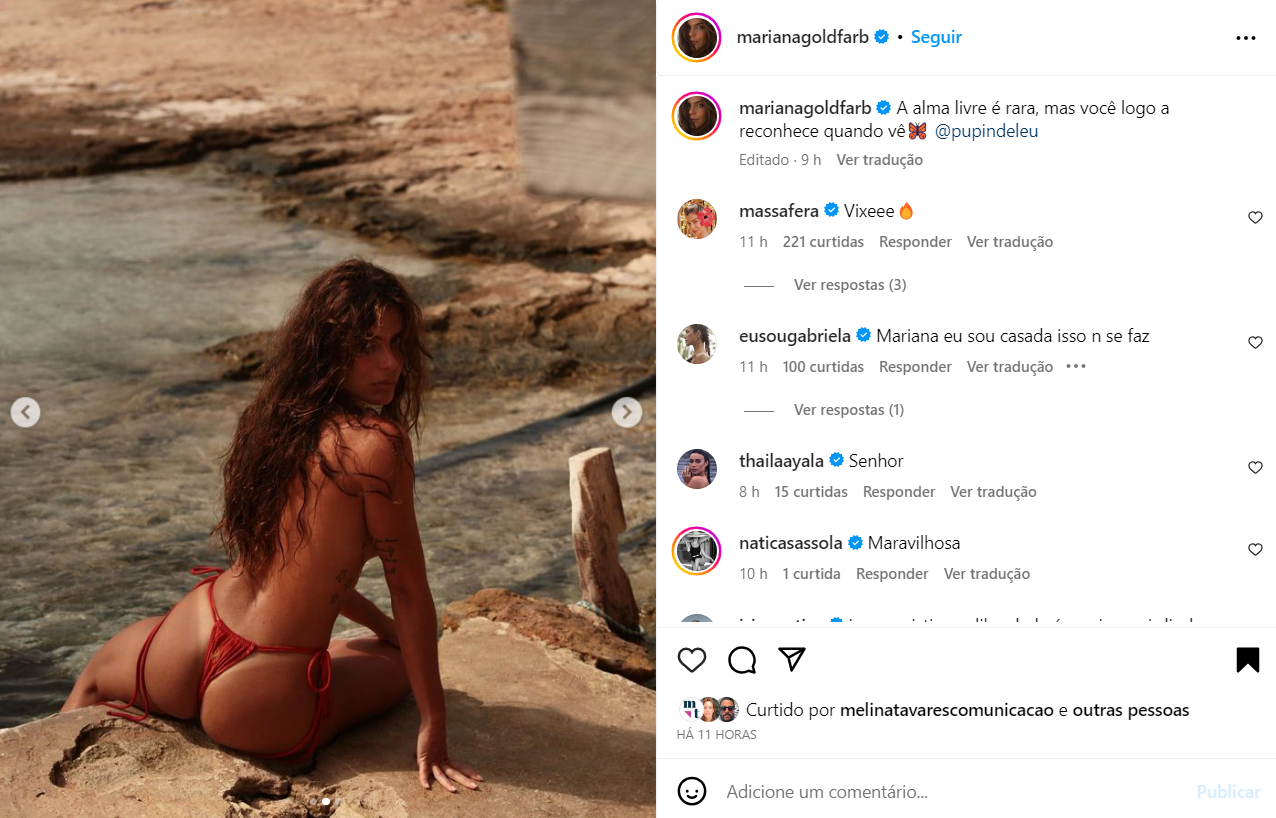 Mariana Goldfarb posa topless e ganha elogio de Grazi Massafera, ex-mulher de seu ex-marido 4 Post de Mariana Goldfarb