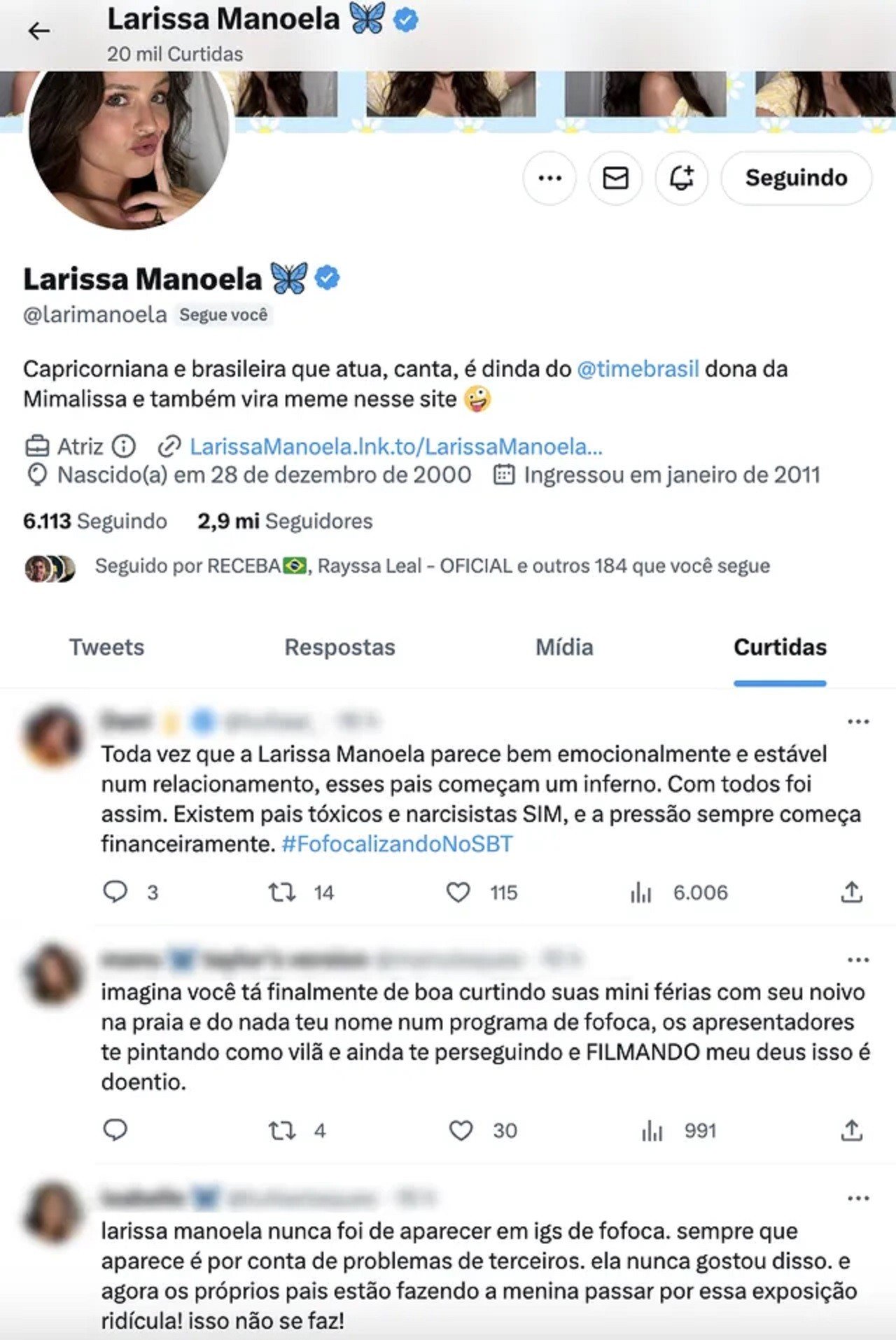 Larissa Manoela curte críticas sobre seus pais: 'Tóxicos e narcisistas' 2 Larissa Manoela curte críticas sobre seus pais: 'Tóxicos e narcisistas'