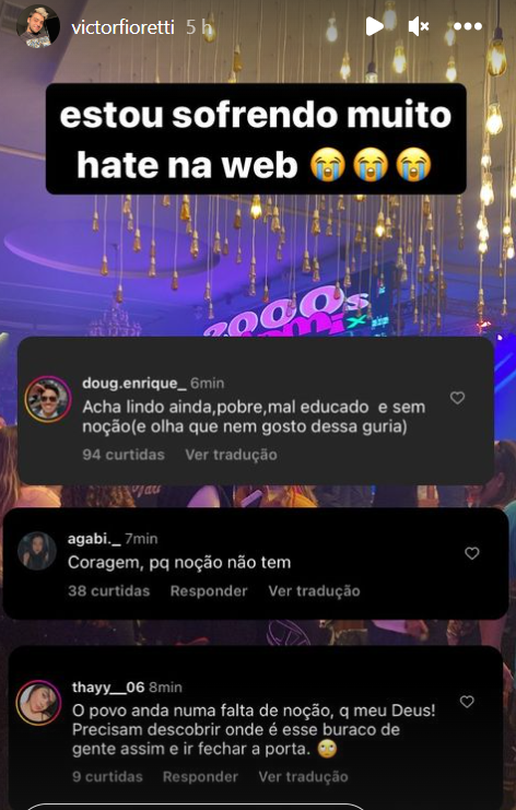 Após invadir festa de MC Mirella, penetra adverte: 'Cuidado com a segurança' 5 Story de Victor Fioretti