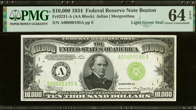 Nota de US$ 10 mil da era da Grande Depressão é vendida por US$ 480 mil