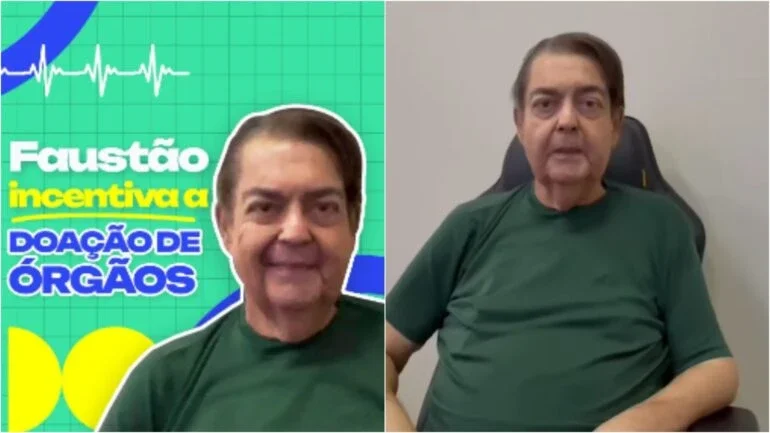Depois de transplante, Faustão grava vídeo sobre doação de órgãos para o Ministério da Saúde