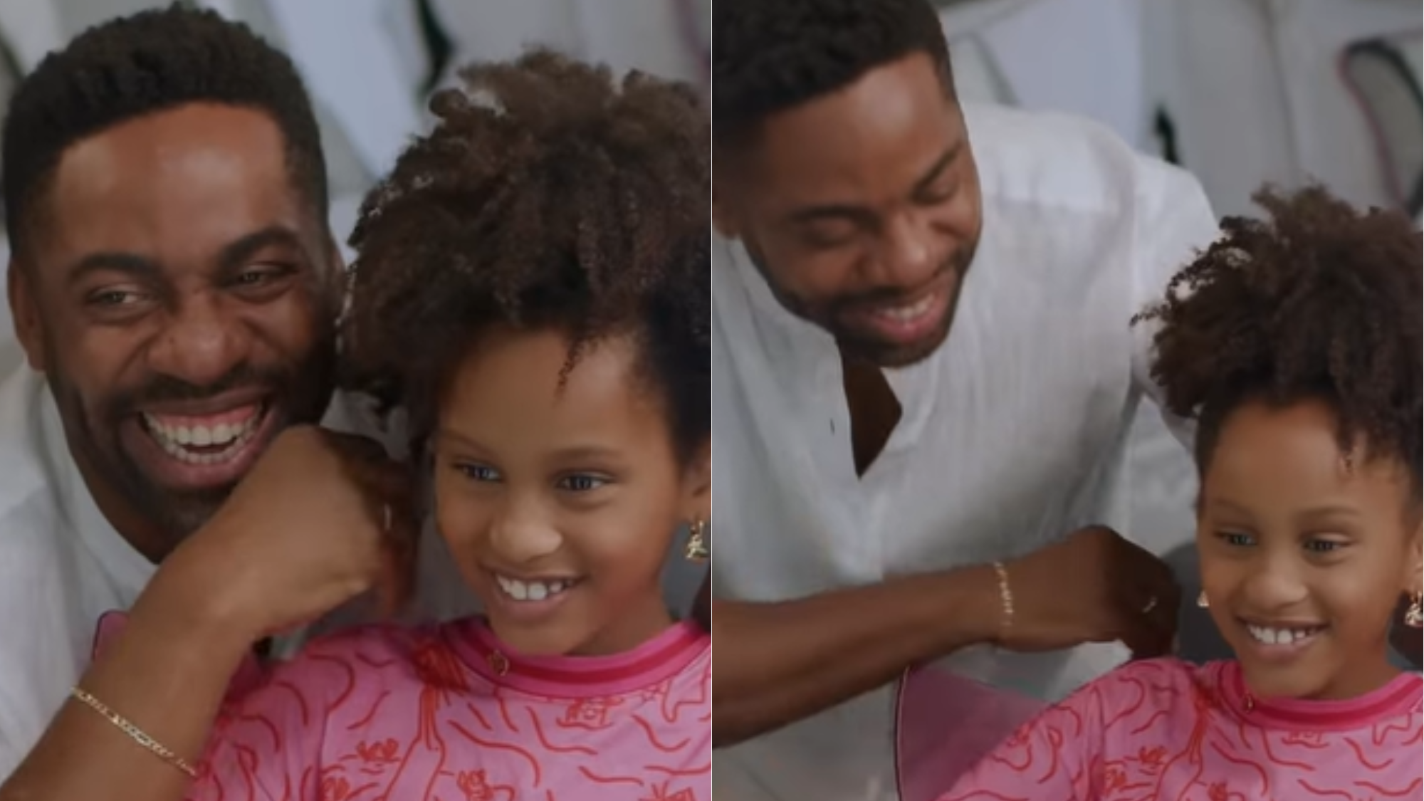 Lázaro Ramos e filha postam vídeo sobre aceitação do cabelo crespo