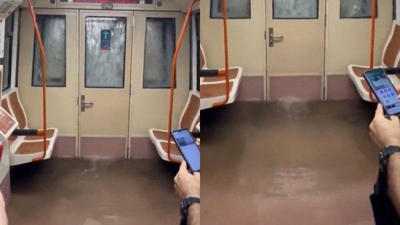 Momento assustador: passageiros de Madri ficam presos em metrô inundado