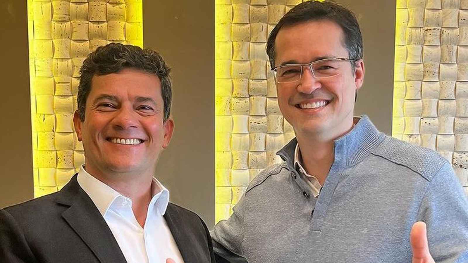 Ex-juiz e senado Sergio Moro e o ex-procurador Deltan Dallagno