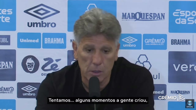 Renato aprova empate fora e diz que irá buscar melhor equilíbrio do Grêmio
