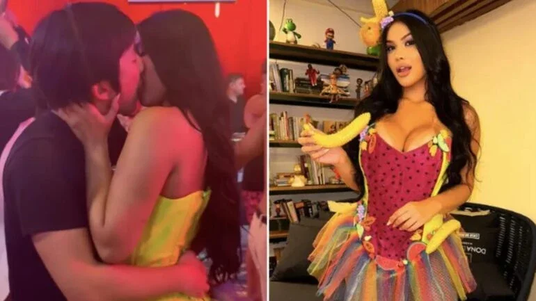 Pyong Lee troca beijos com influenciadora