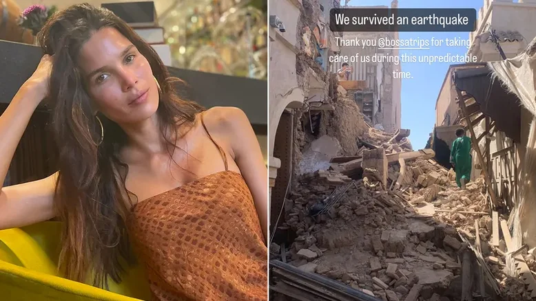 Modelo Raica Oliveira mostra situação após terremoto no Marrocos