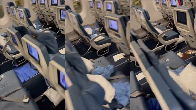 Vídeo mostra resultado de ‘ataque de diarreia’ que fez voo para a Europa realizar pouso de emergência