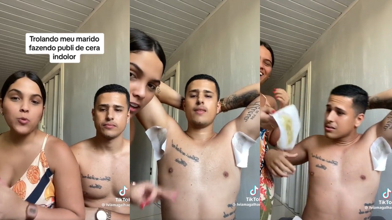 Vídeo: reação de rapaz sendo depilado com cera pela esposa viraliza