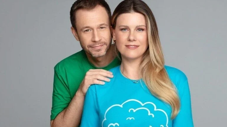Tiago Leifert e a esposa Daiana Garbin