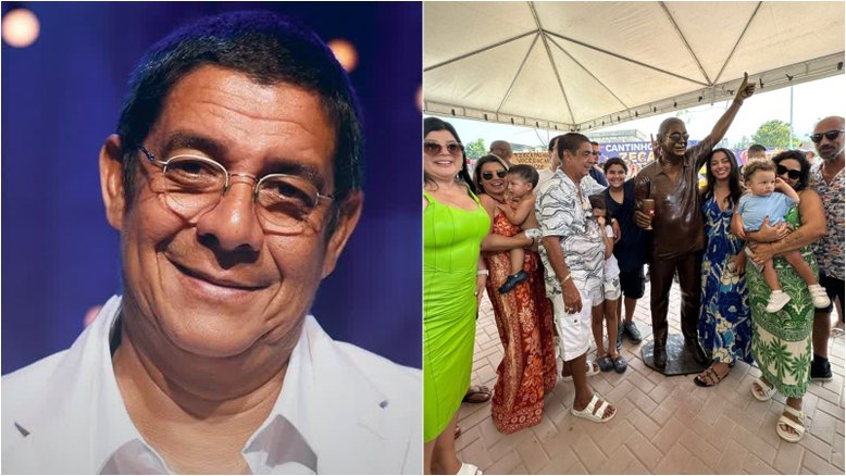 Zeca Pagodinho inaugura estátua em sua homenagem em Xerém